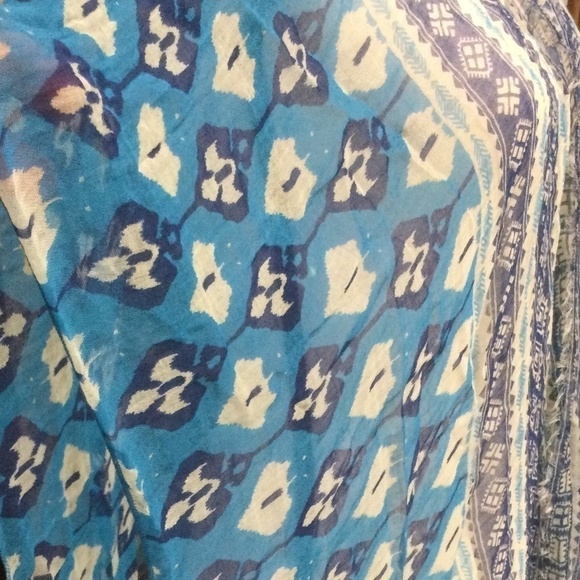 Nwt Anthropologie Subtle Luxury Blue Motif Kimono Wrap - Picture 10 of 11